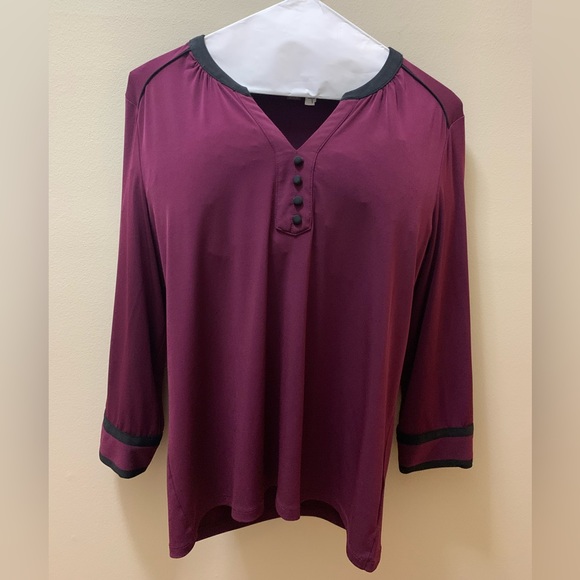 Karl Lagerfeld Tops - Carl Lagerfeld Aubergine and Black Tunic